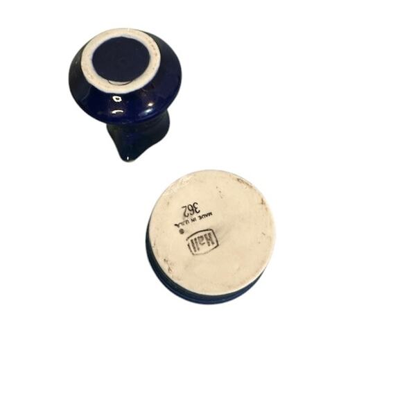 Hall Marine Blue Hot Water Teapot with a Creamer & Sugar Bowl Tea Set VTG - Picture 8 of 8